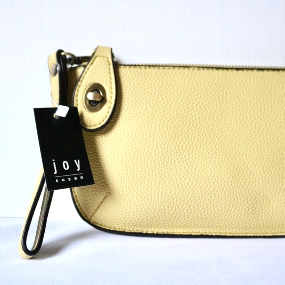 NWT Joy Susan MIni Crossbody Wristlet Clutch Yellow Spring - Picture 3 of 11